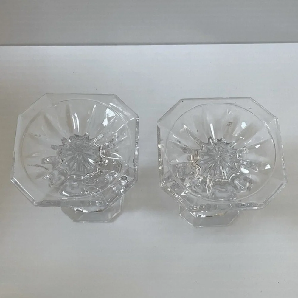 Mikasa Edinburgh Crystal Candlesticks Set of 2 Art Deco Slovenia 3